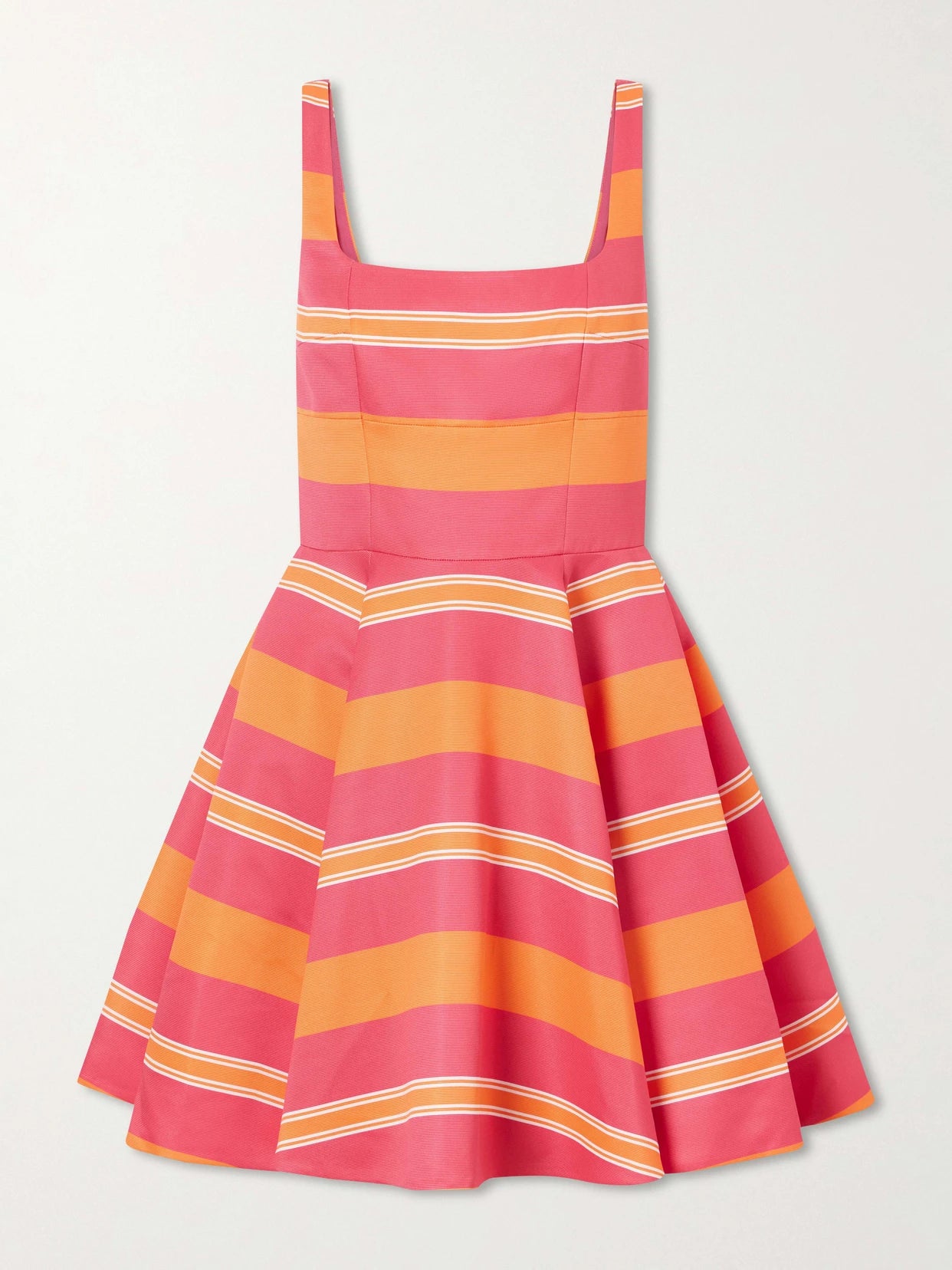 Image of Dresses. Product name - Mini Mona Striped Twill Mini Dress in Bright pink colour by brand - Emilia Wickstead