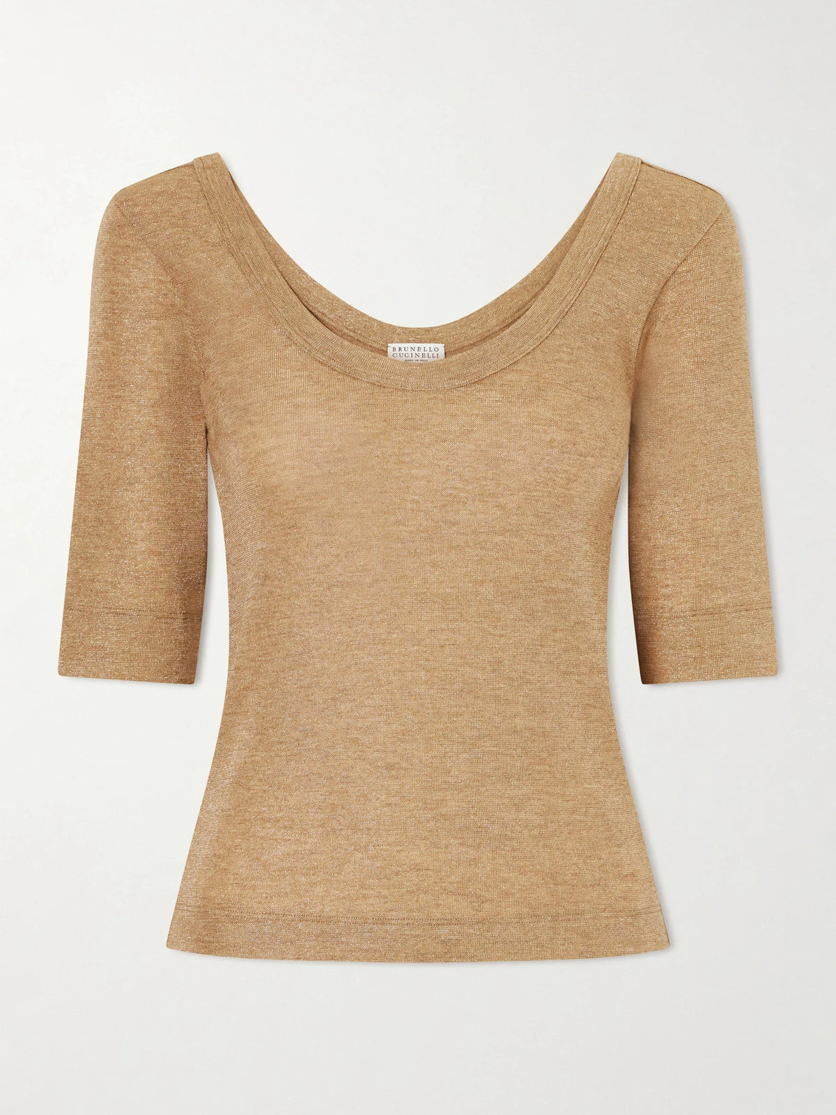 Brunello Cucinelli Metallic Wool-blend Knitted T-shirt