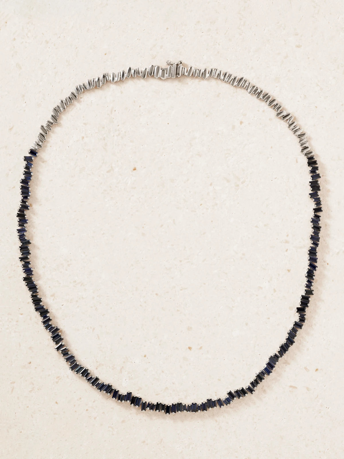 18-karat White Gold Sapphire Tennis Necklace