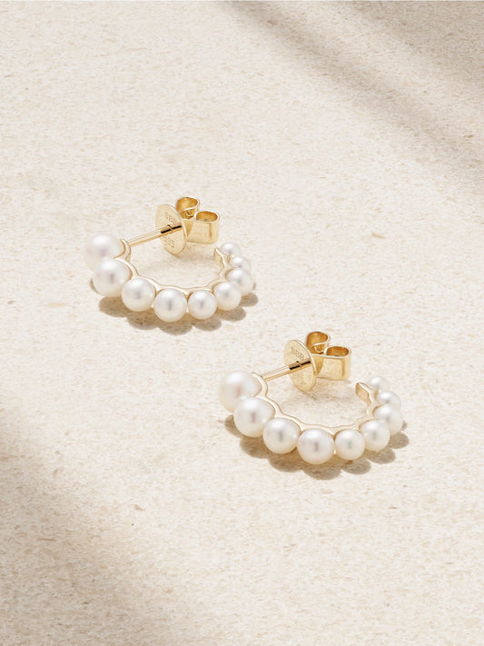 Petite Boucle Perle 14-karat Recycled Gold Pearl Earrings