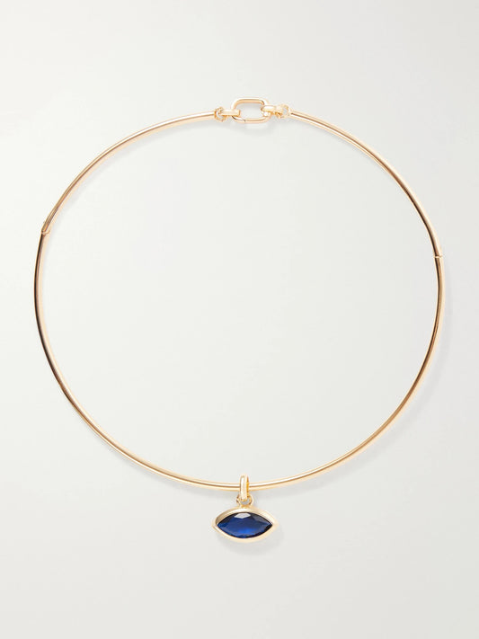 Martha Calvo Protection Gold-toned Sapphire Necklace