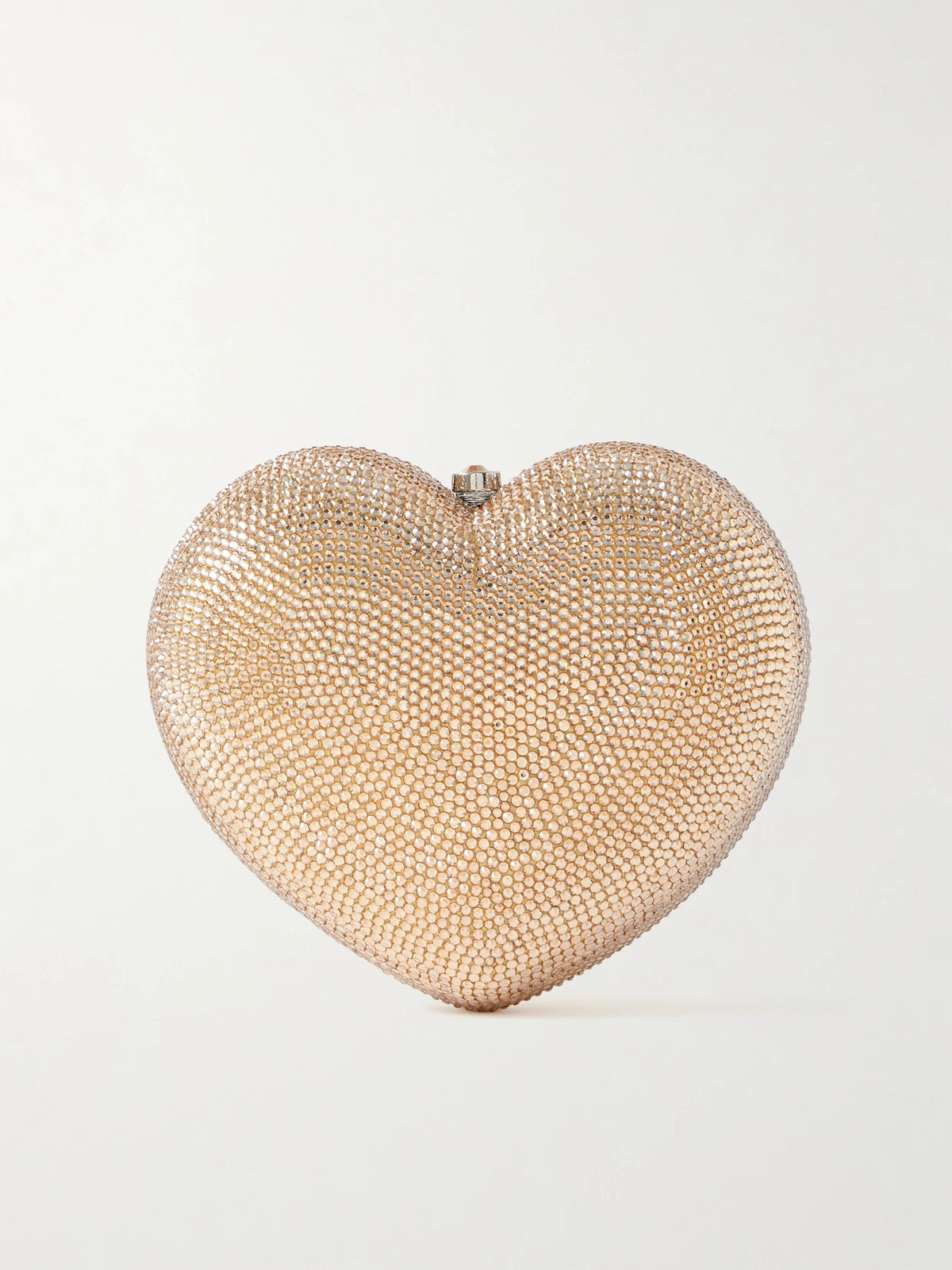 L'amour Petit Coeur Crystal-embellished Gold-tone Clutch