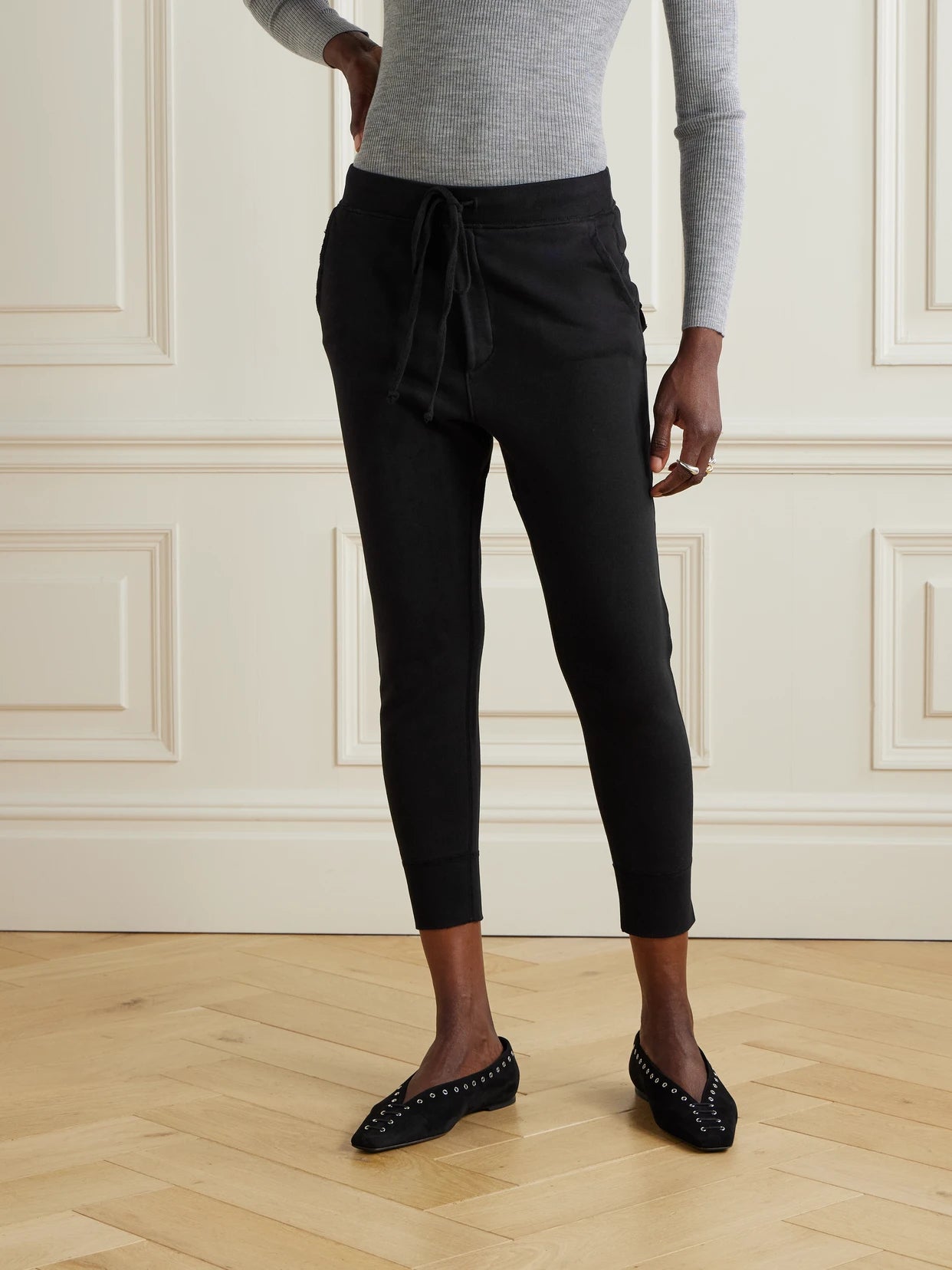 Nolan Cropped Cotton-jersey Track Pants