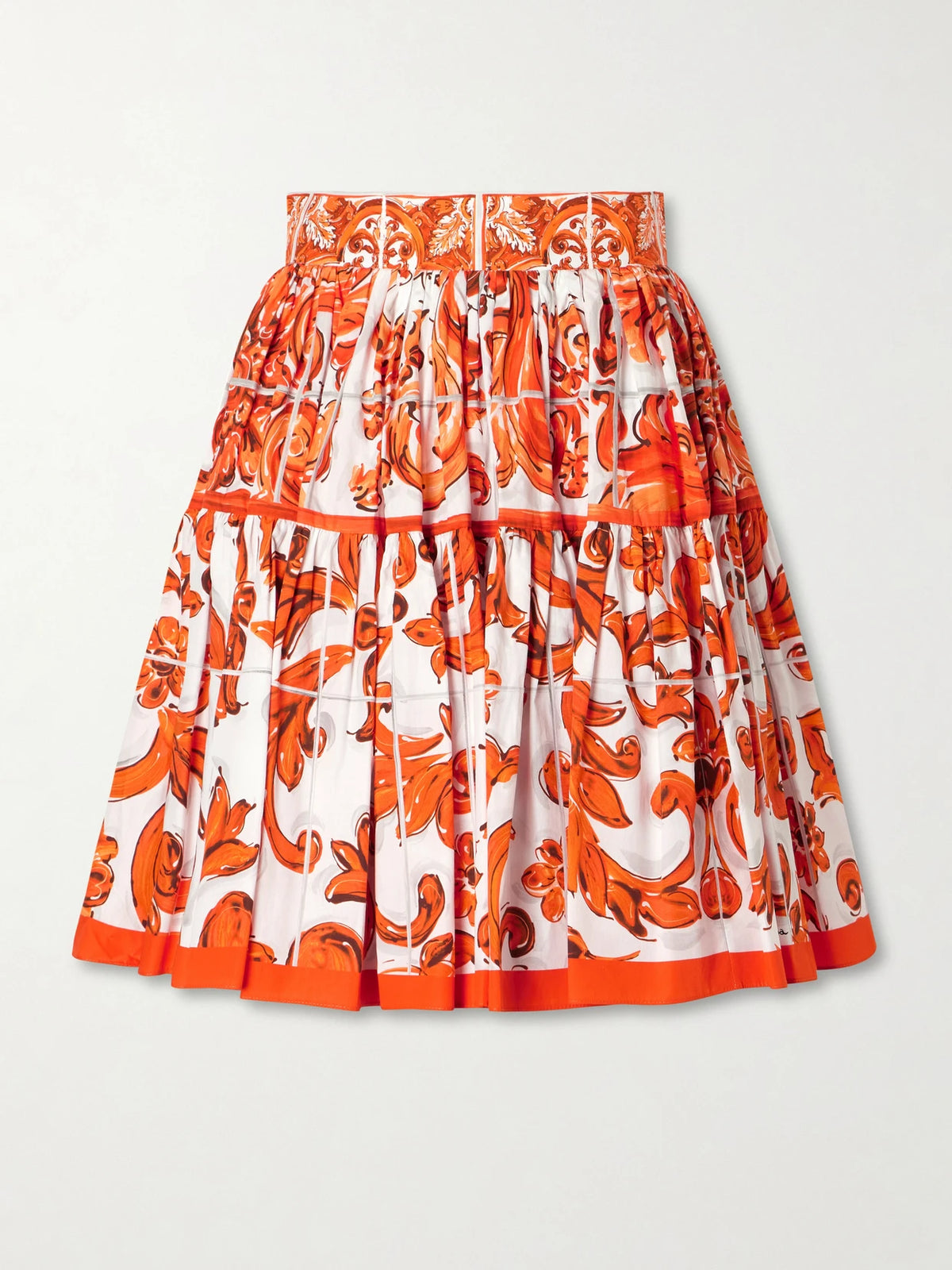 Dolce & Gabbana Printed Cotton-poplin Mini Skirt