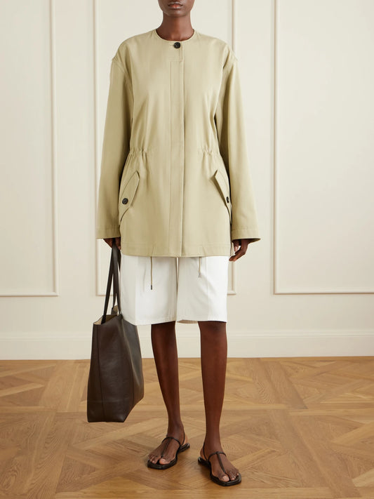 Image of Coats & Jackets. Product name - Cotton-twill Jacket in Beige colour by brand - TOTEME