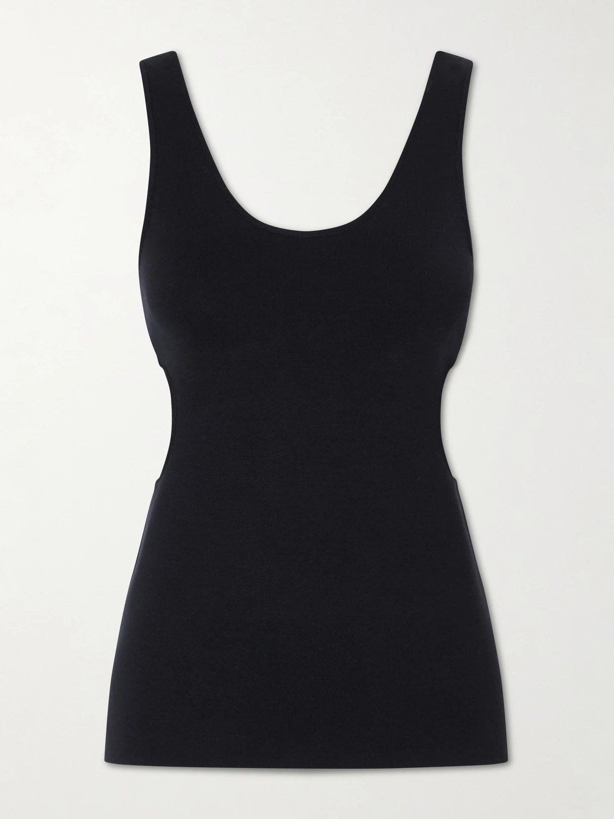 Cutout Ribbed-knit Jersey Tank