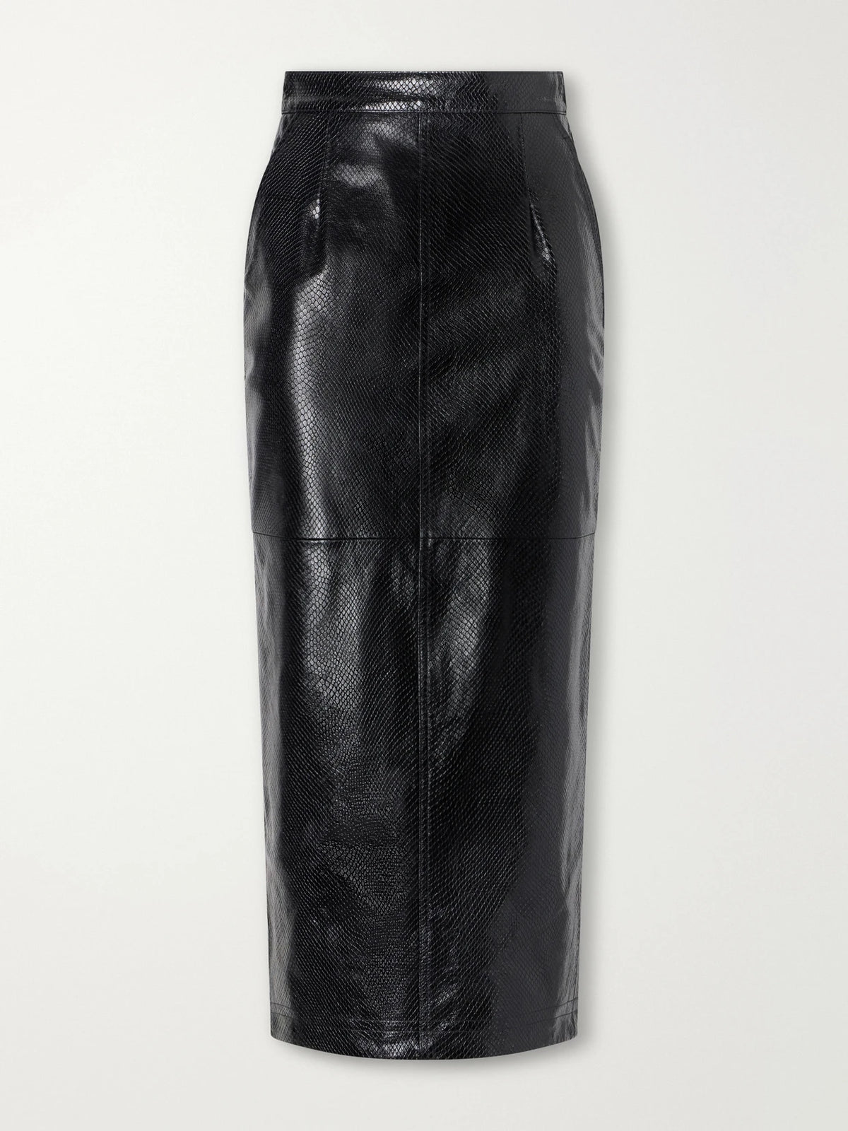 Willy Chavarria Tubo Paneled Snake-effect Leather Midi Skirt