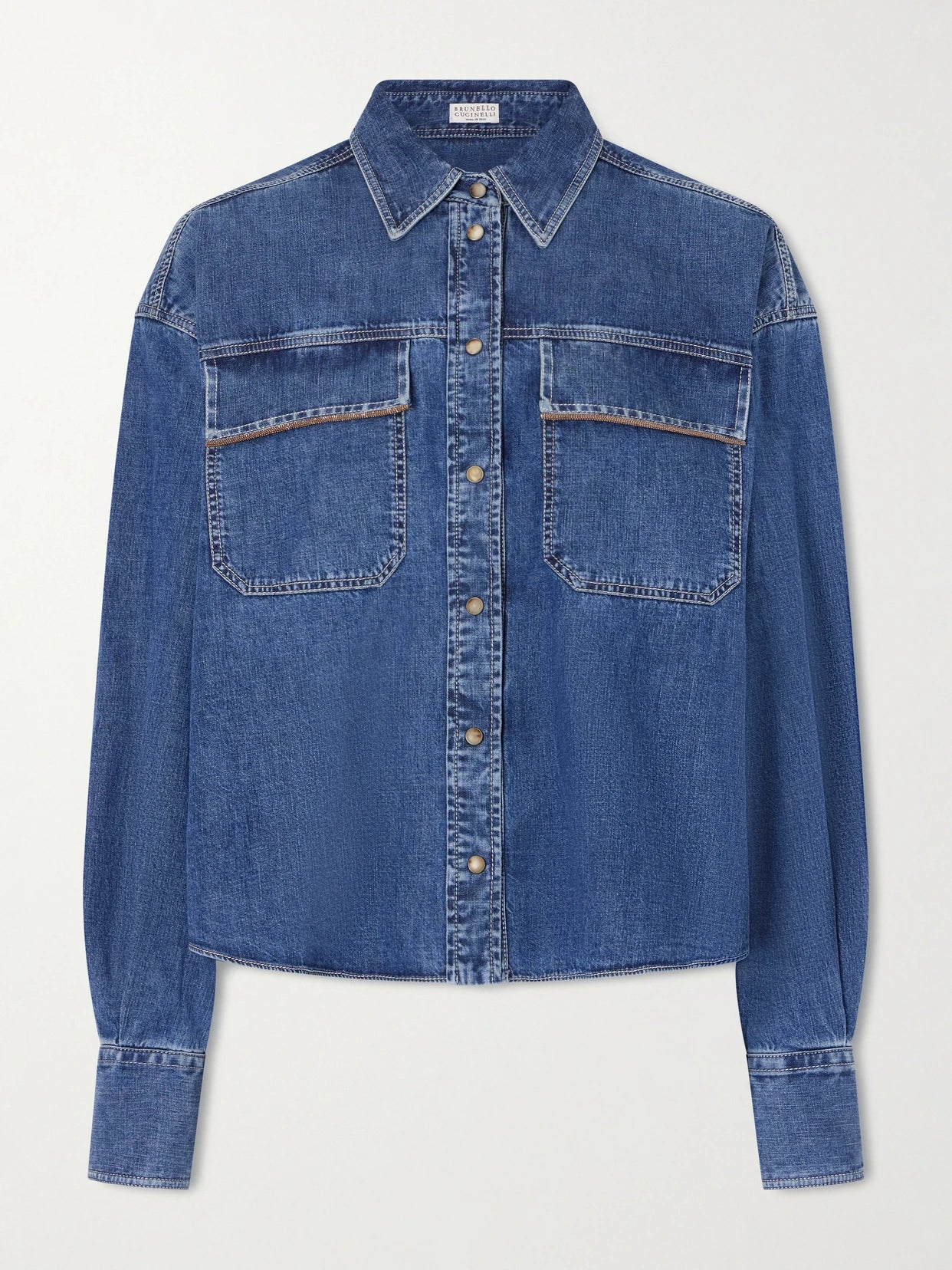 Bead-embellished Denim Shirt