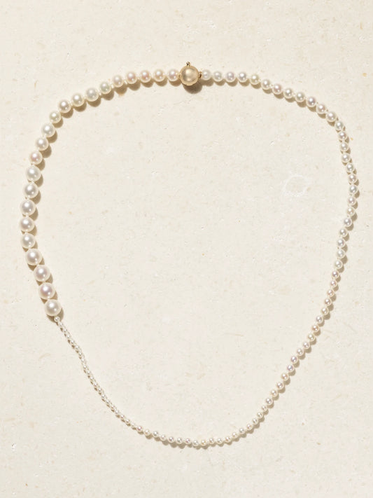 Petite Peggy 14-karat Gold Pearl Necklace