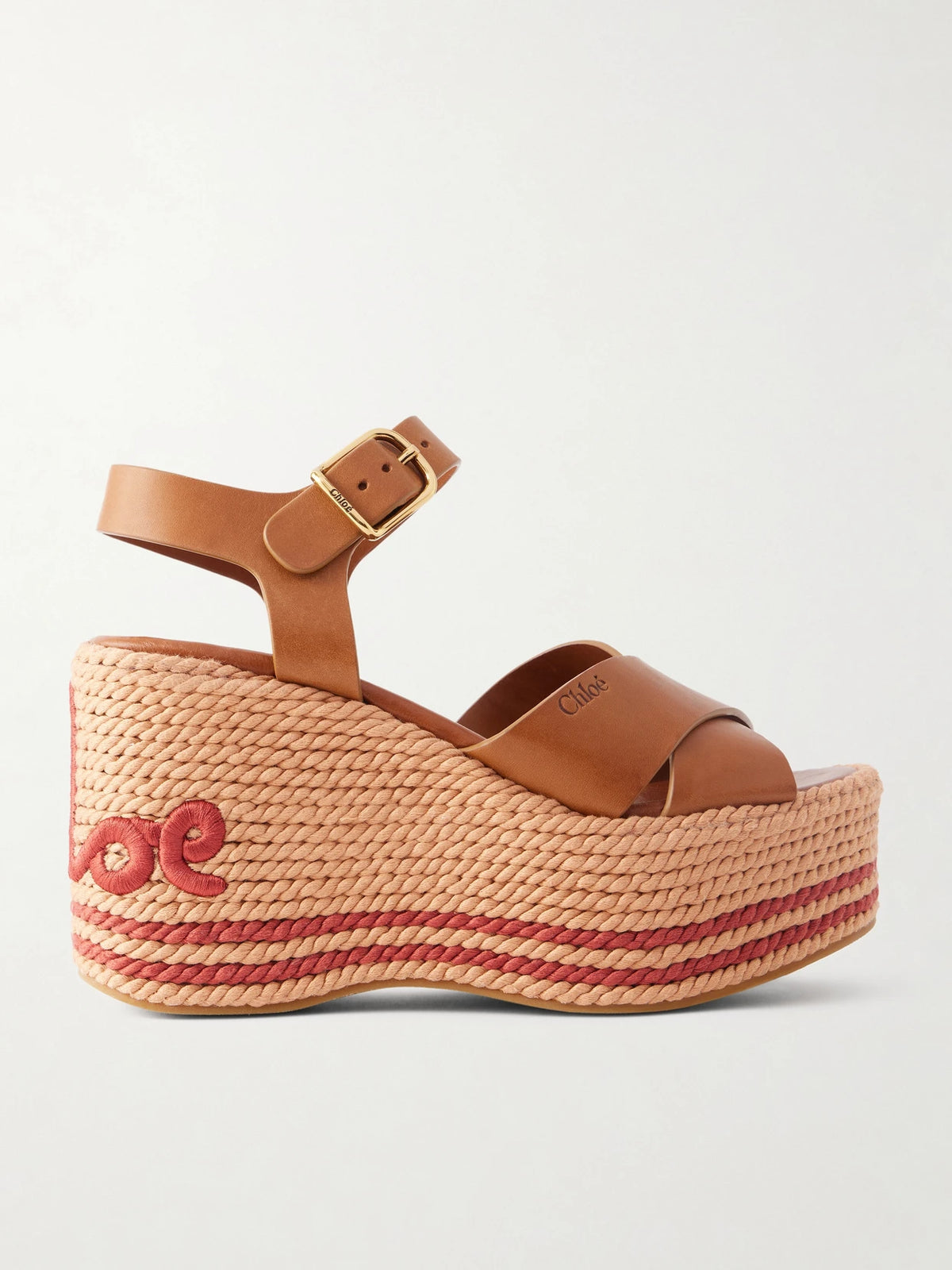 Leather Platform Espadrilles
