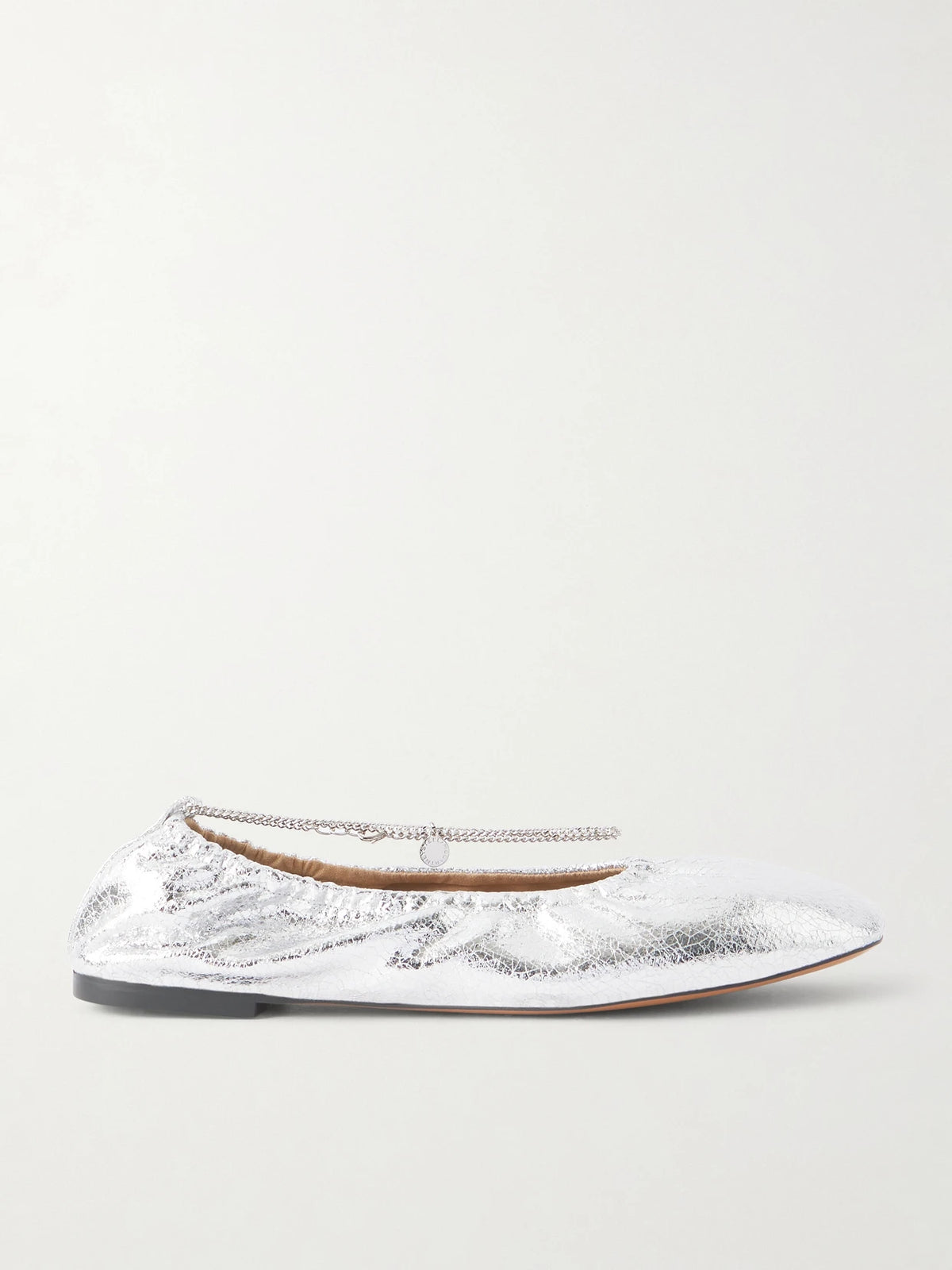 Embellished Crinkled Metallic Flats