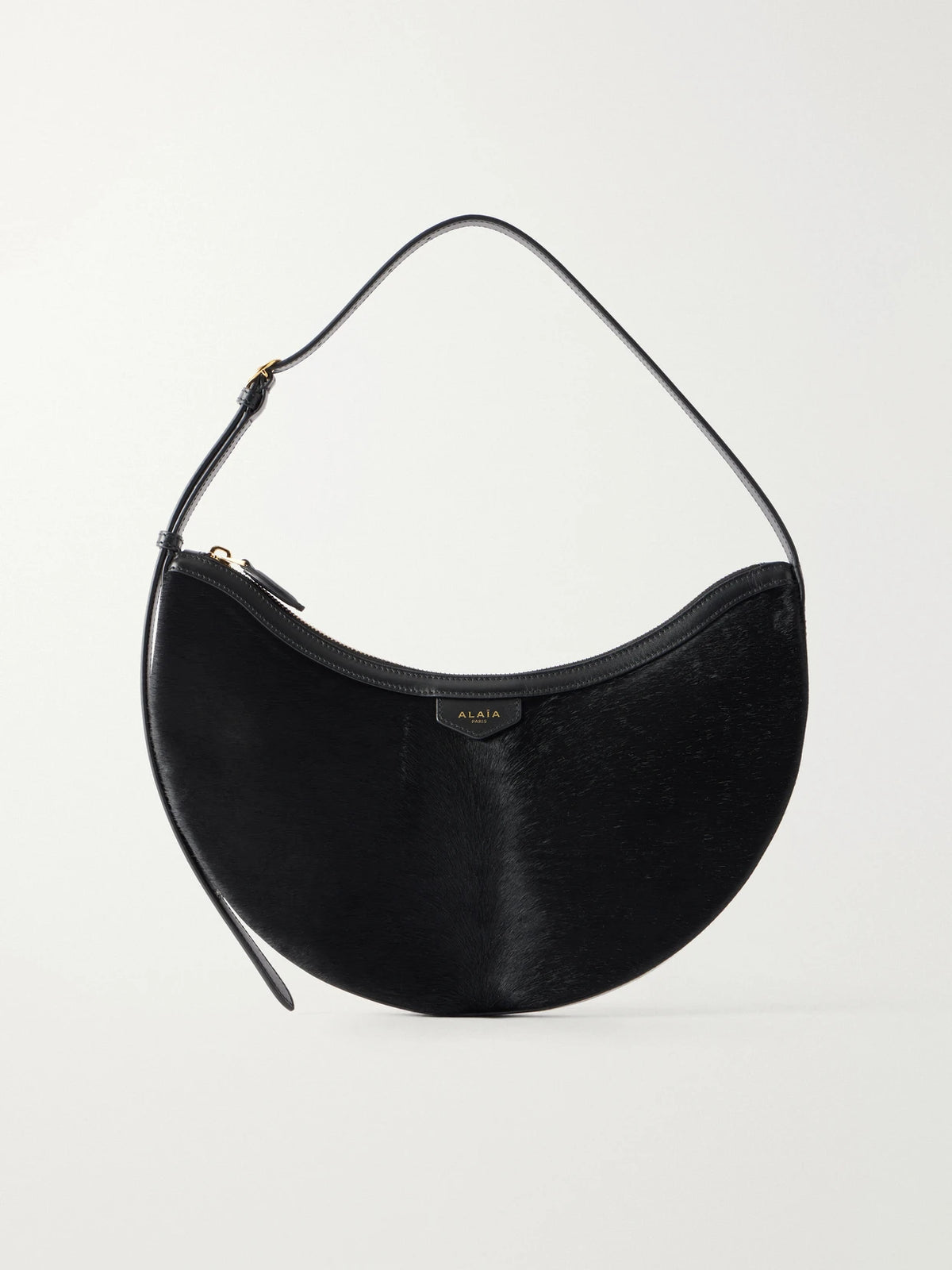 Alaïa Demi Lune Leather-trimmed Calf-hair Shoulder Bag