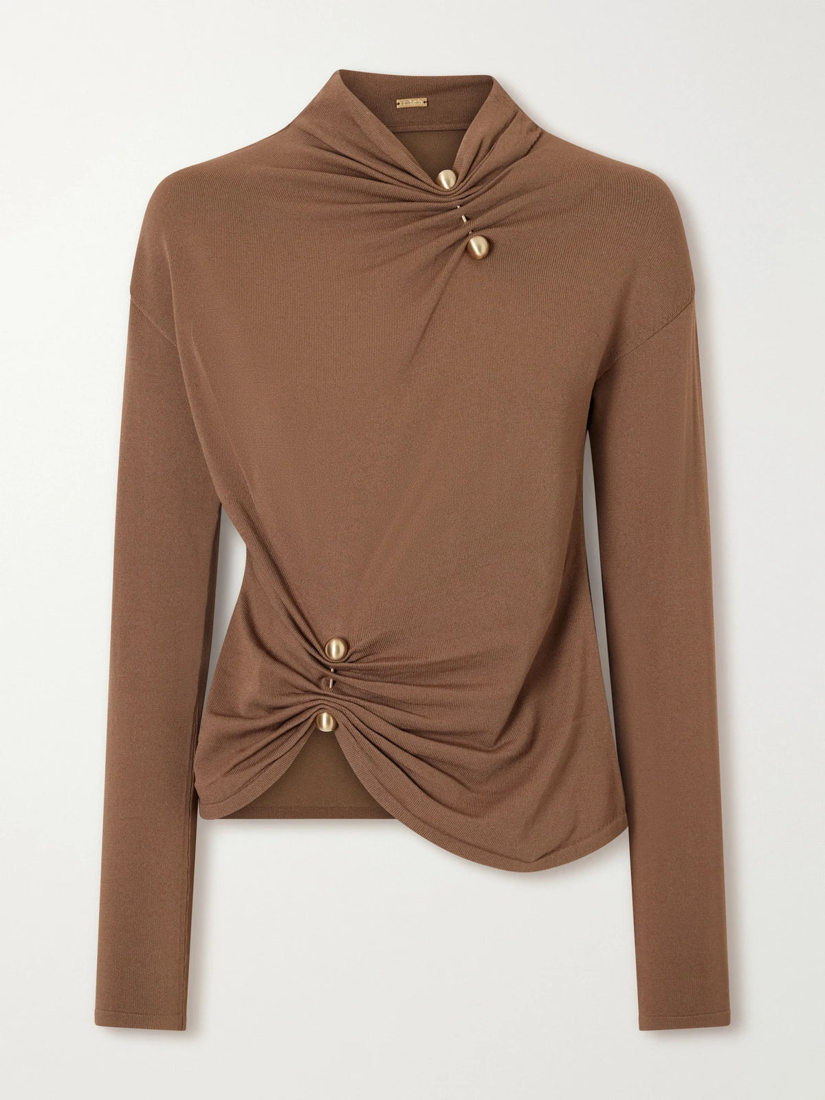 Cult Gaia Callie Embellished Gathered Jersey Top