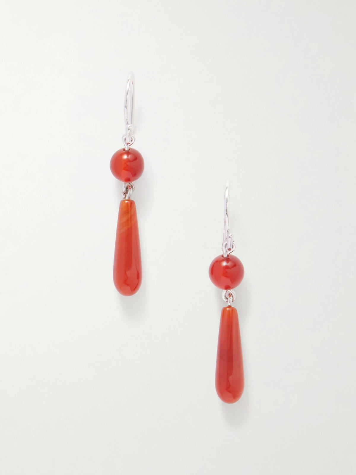 Tiny Isadore Silver And Carnelian Earrings