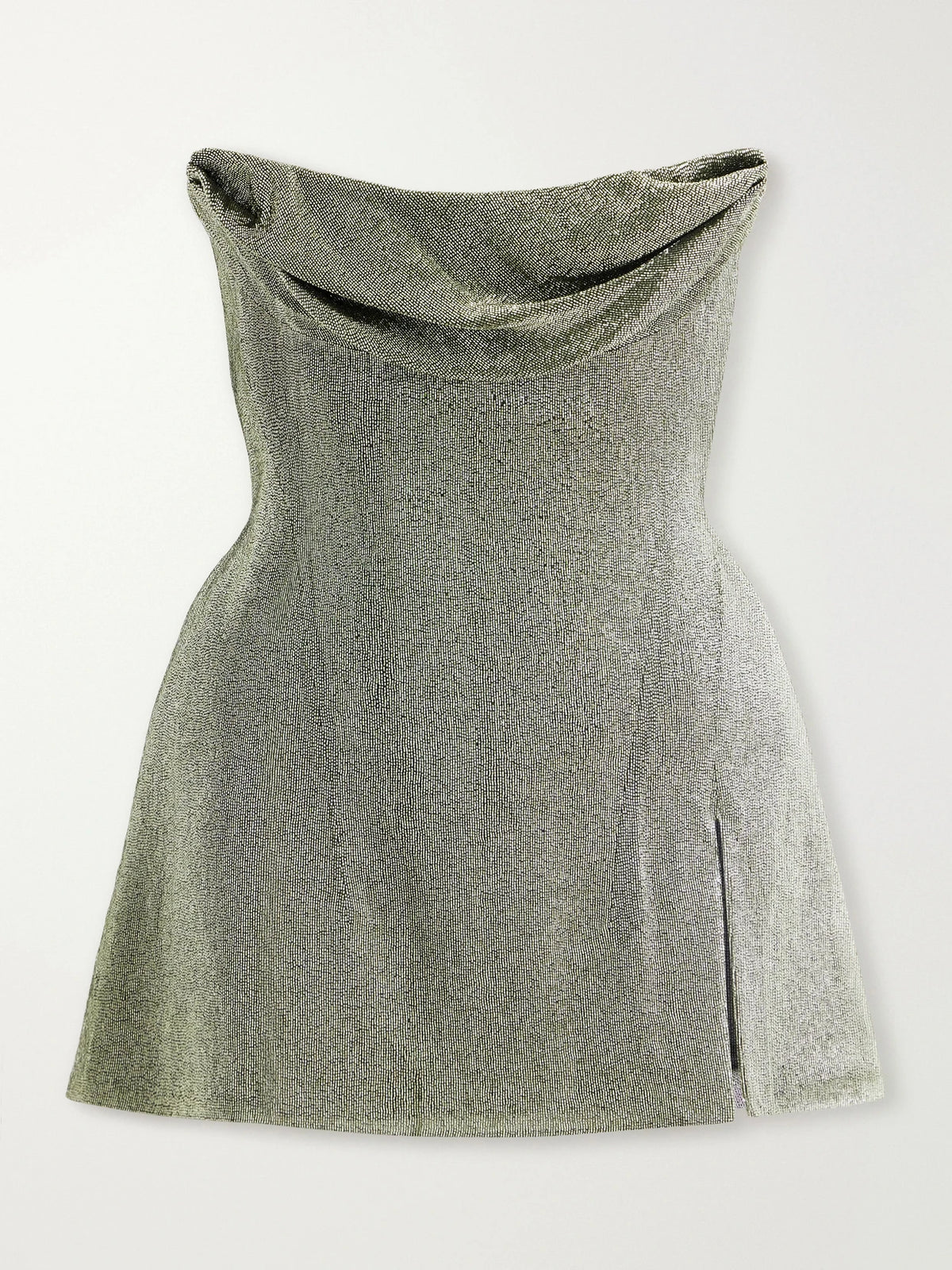 Wiederhoeft Ivy Strapless Bead-embellished Satin Mini Dress