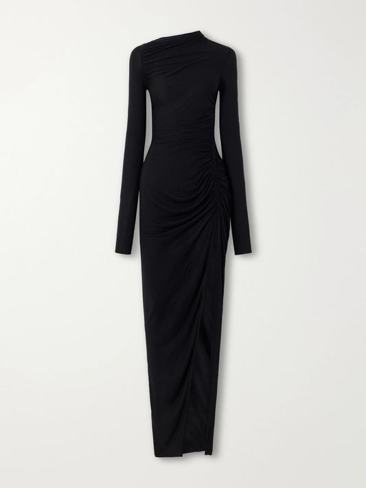 Rick Owens Svita Ruched Jersey Maxi Dress