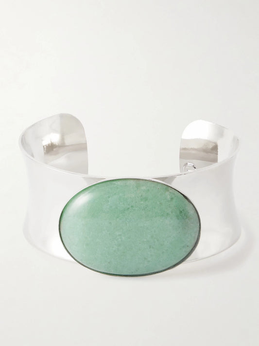 Johanna Silver-tone Aventurine Bangle