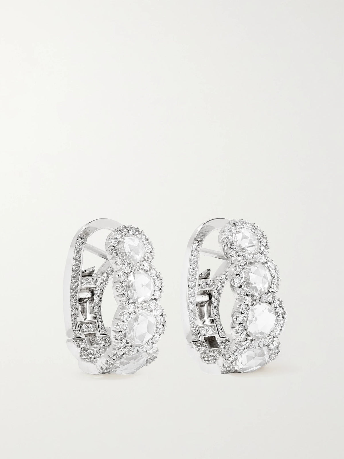 18-karat White Gold Diamond Hoop Earrings
