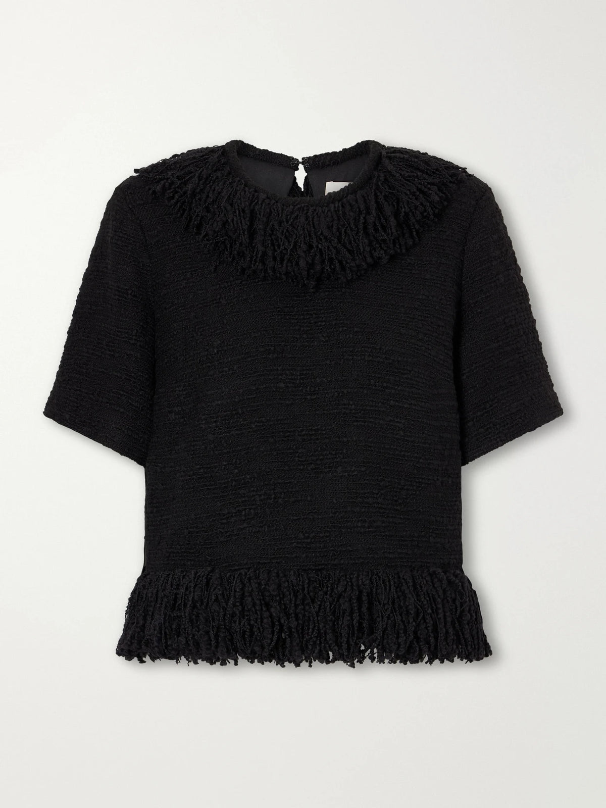 LIBEROWE Fringed Wool-blend Tweed Top