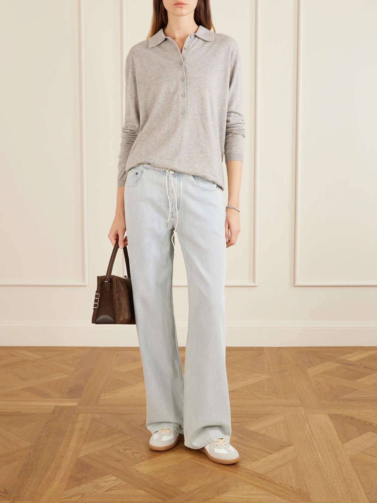 Image of Jeans. Product name - Cool Wide-leg Jeans in Light denim colour by brand - Still Here