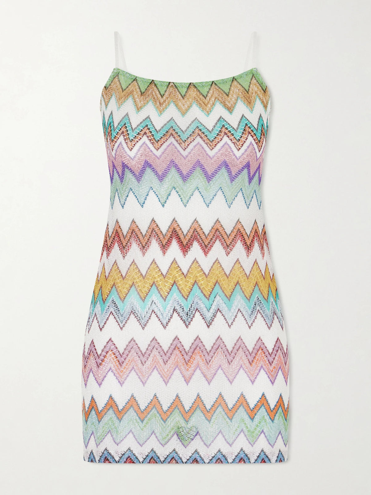 Striped Metallic Crocheted-knit Cover-up