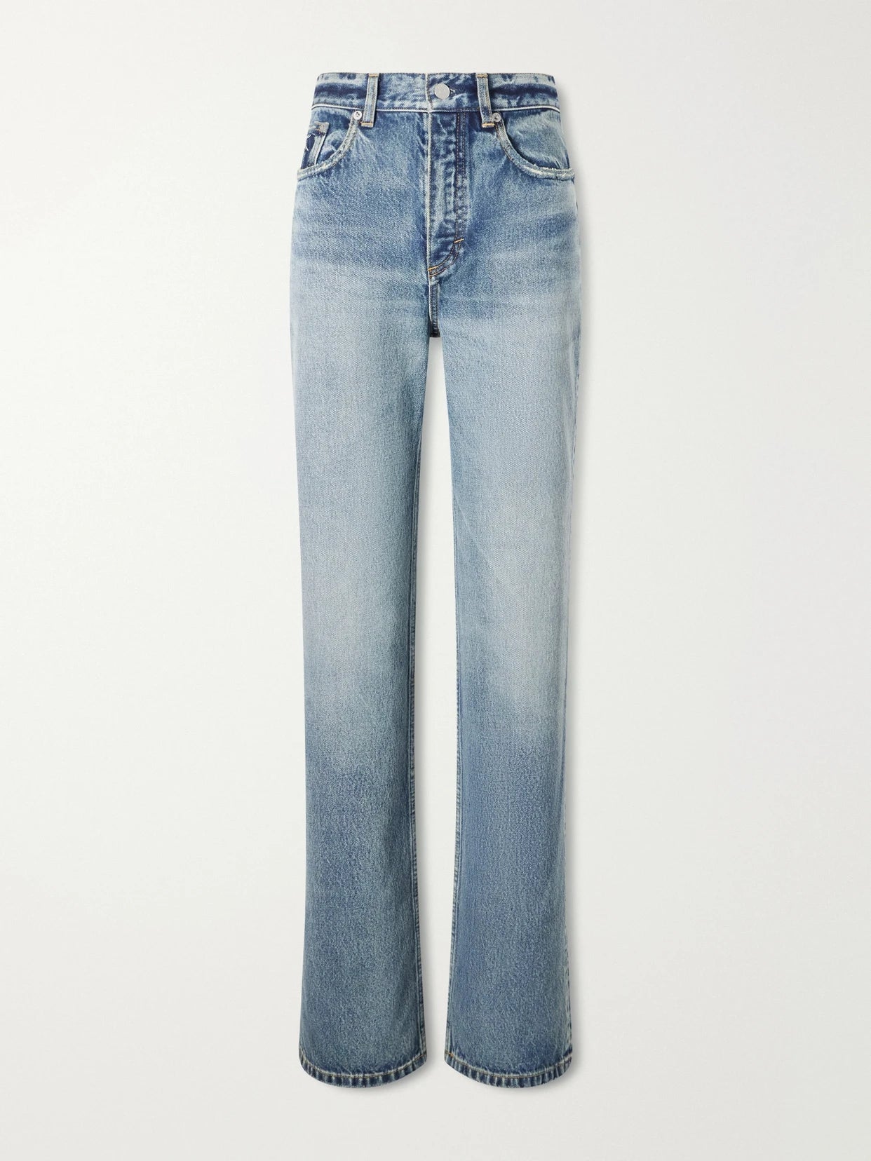 Image of Jeans. Product name - High-waist Straight-leg Jeans in Light denim colour by brand - Alaïa