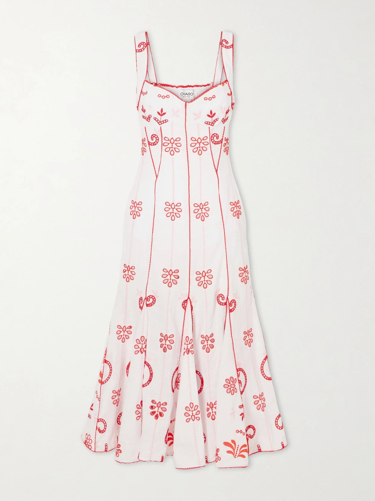 Naia Tiered Broderie Anglaise Cotton-blend Midi Dress