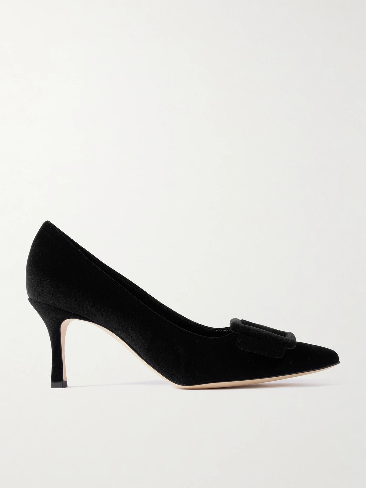 Maysale 70 Buckled Velvet Pumps