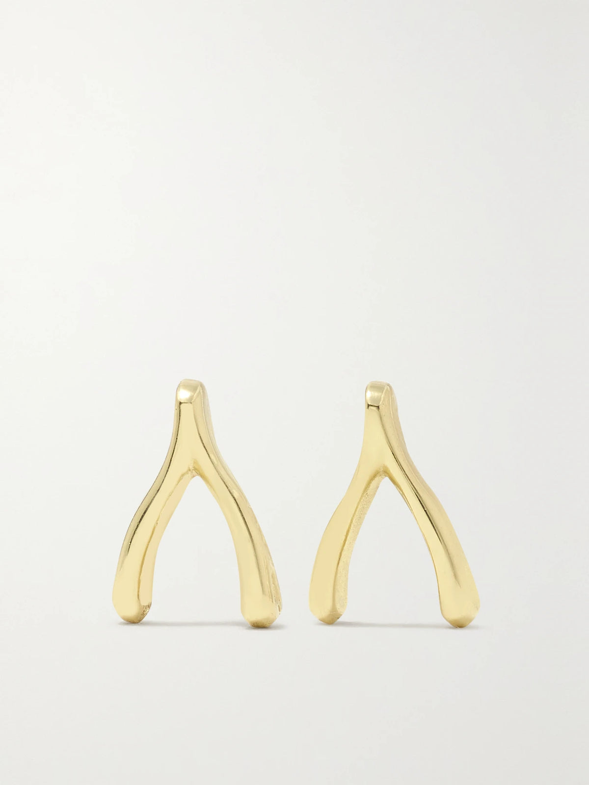 Mini Wishbone 18-karat Gold Earrings