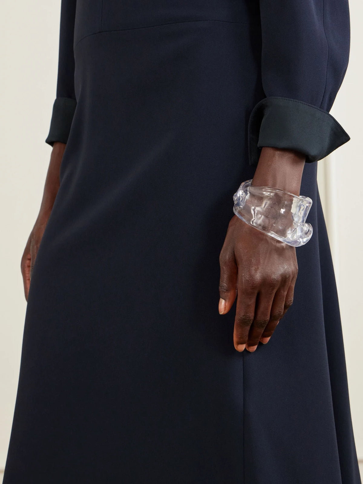 Image of Bracelets. Product name - Draped Resin Cuff in Clear colour by brand - Completedworks