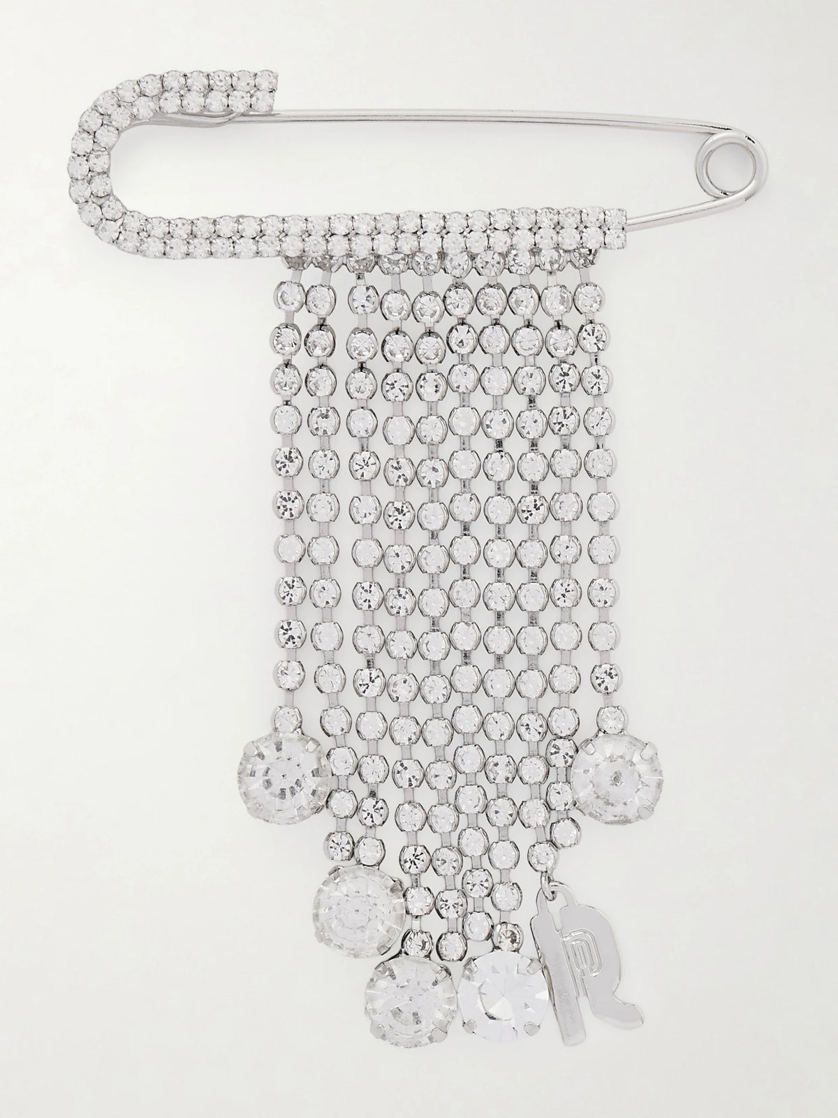 Silver-tone Crystal Brooch