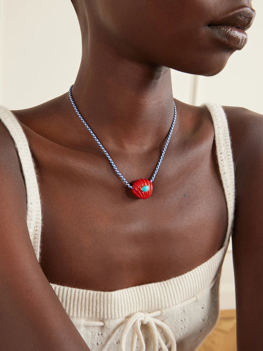 Kai Gold-plated Resin, Turquoise And Chord Necklace