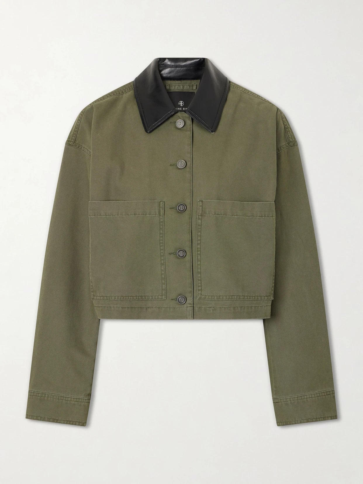 Image of Coats & Jackets. Product name - Yuma Cotton Jacket in Army green colour by brand - Anine Bing