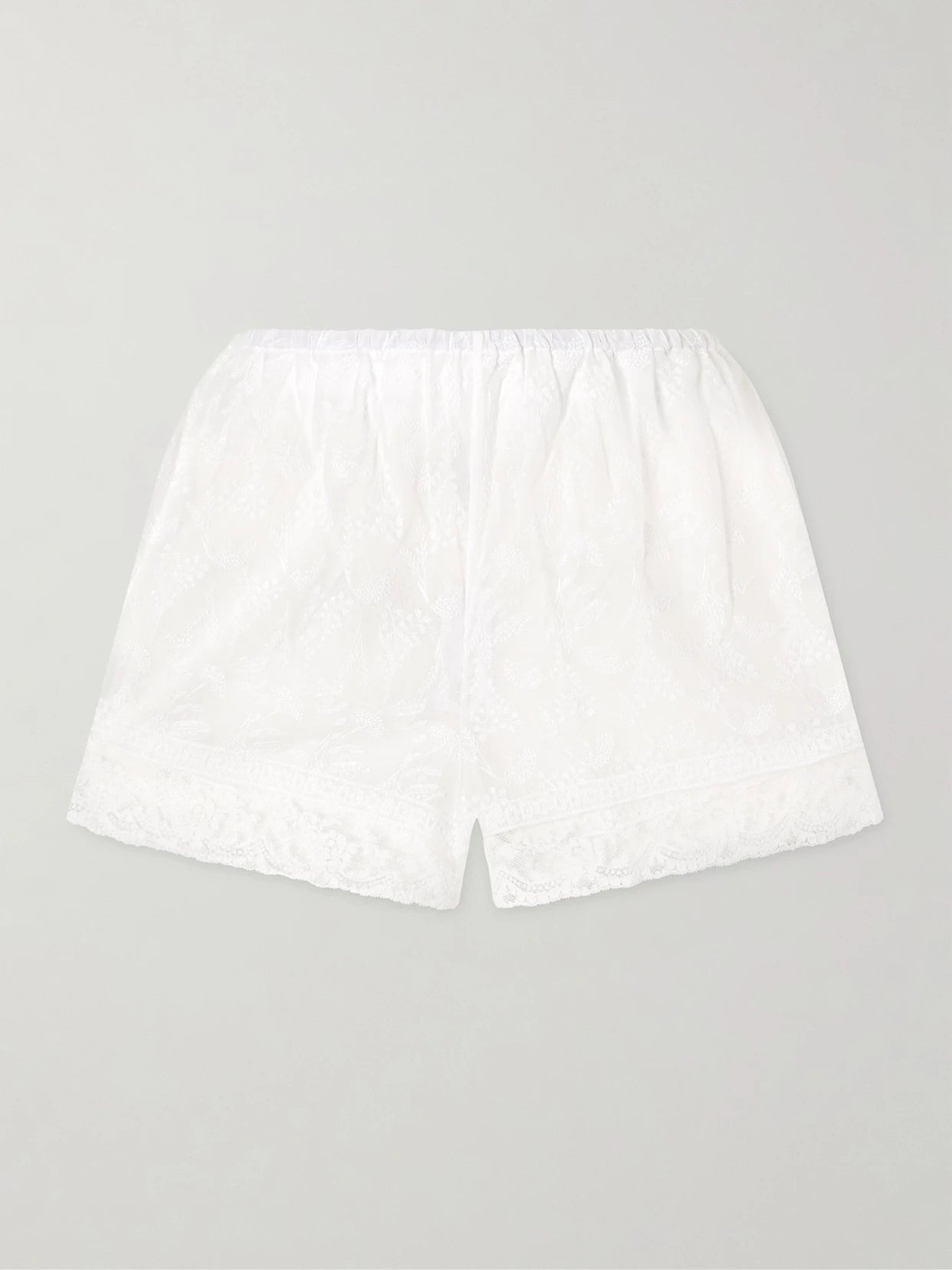 Floralie Embroidered Cotton-blend Shorts