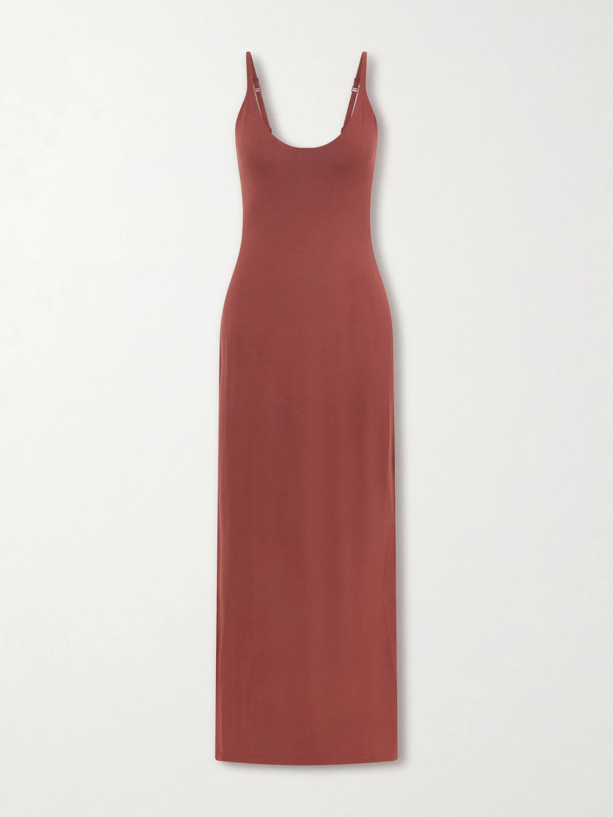 Smooth Layers Skimpy Scoop Neck Maxi Dress - Henna