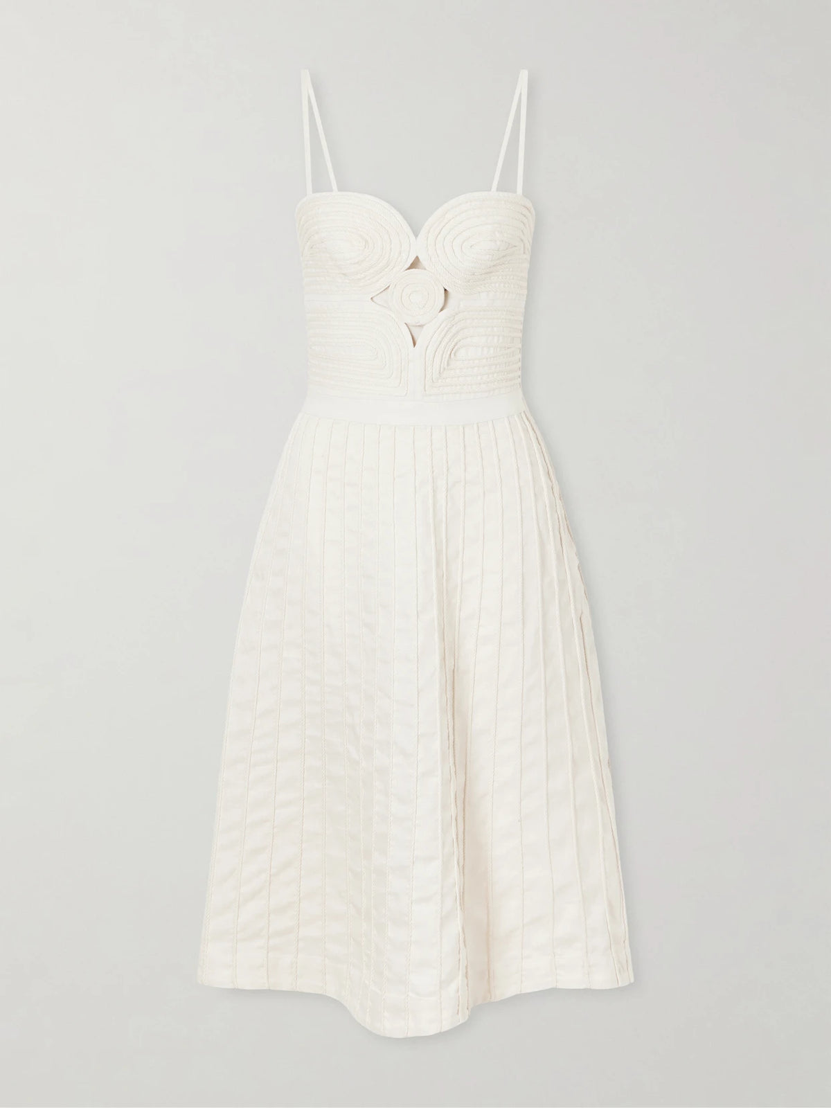 Andres Otalora Terra Cut-out Corded Linen-woven Midi Dress
