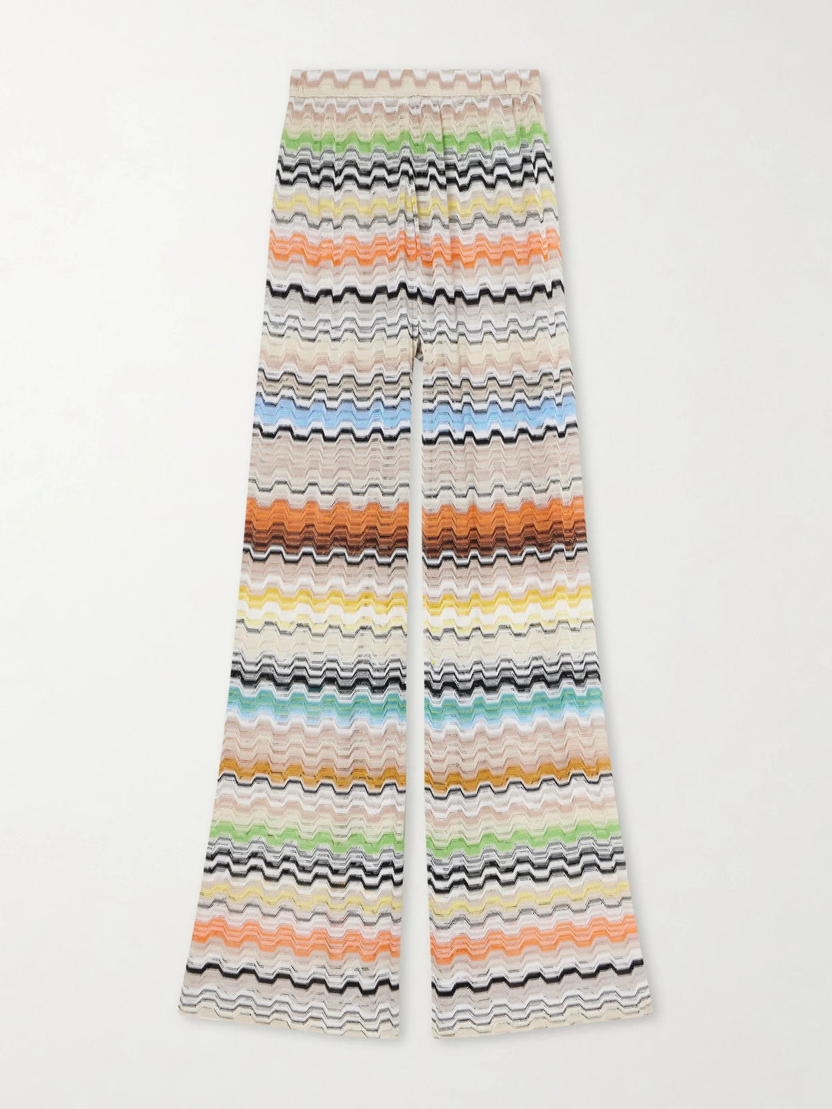Striped Crochet-knit Wide-leg Pants