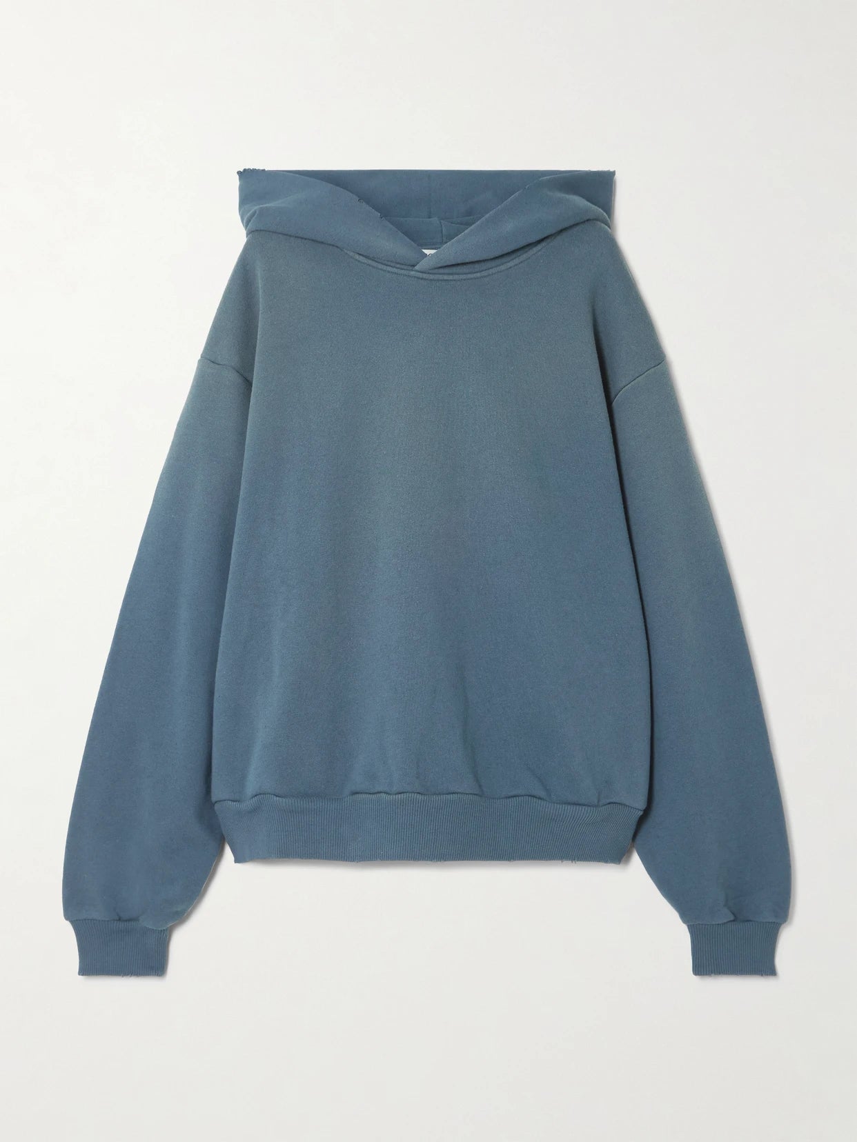 Image of Sleepwear & Loungewear. Product name - Printed Organic Cotton-blend Jersey Hoodie in Navy colour by brand - Acne Studios