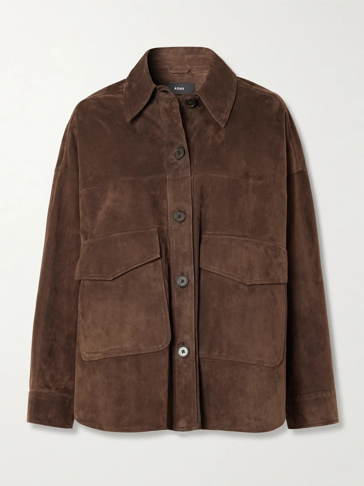 Kaylee Oversized Paneled Suede Jacket