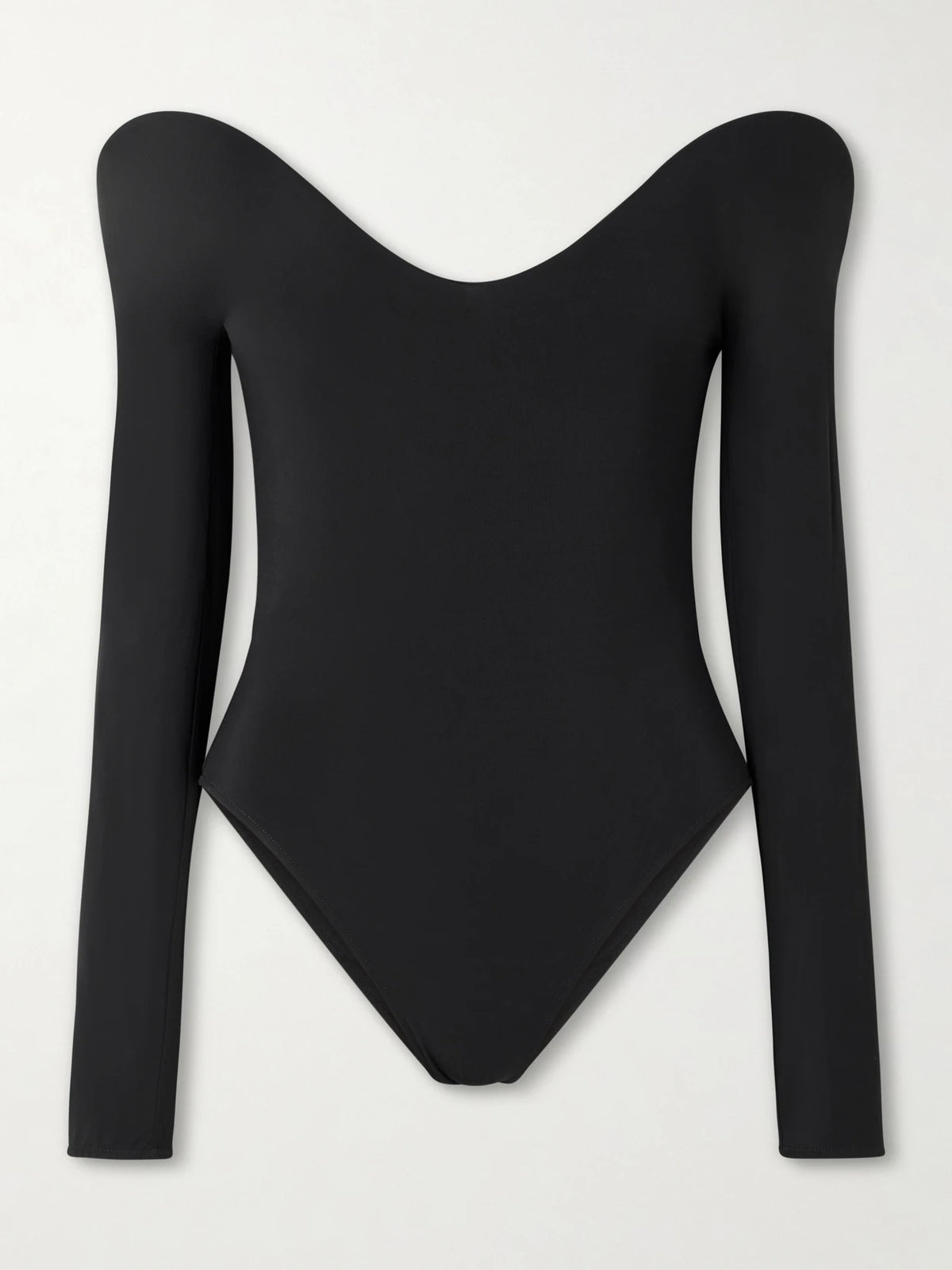 Alaïa Open-back Padded Jersey Bodysuit
