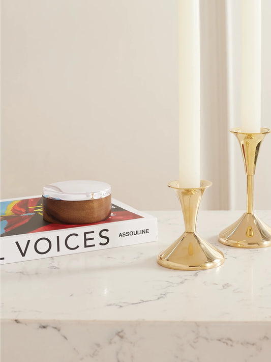 Image of Decor. Product name - Uni Small Wood And Silver-plated Box in Brown colour by brand - Christofle