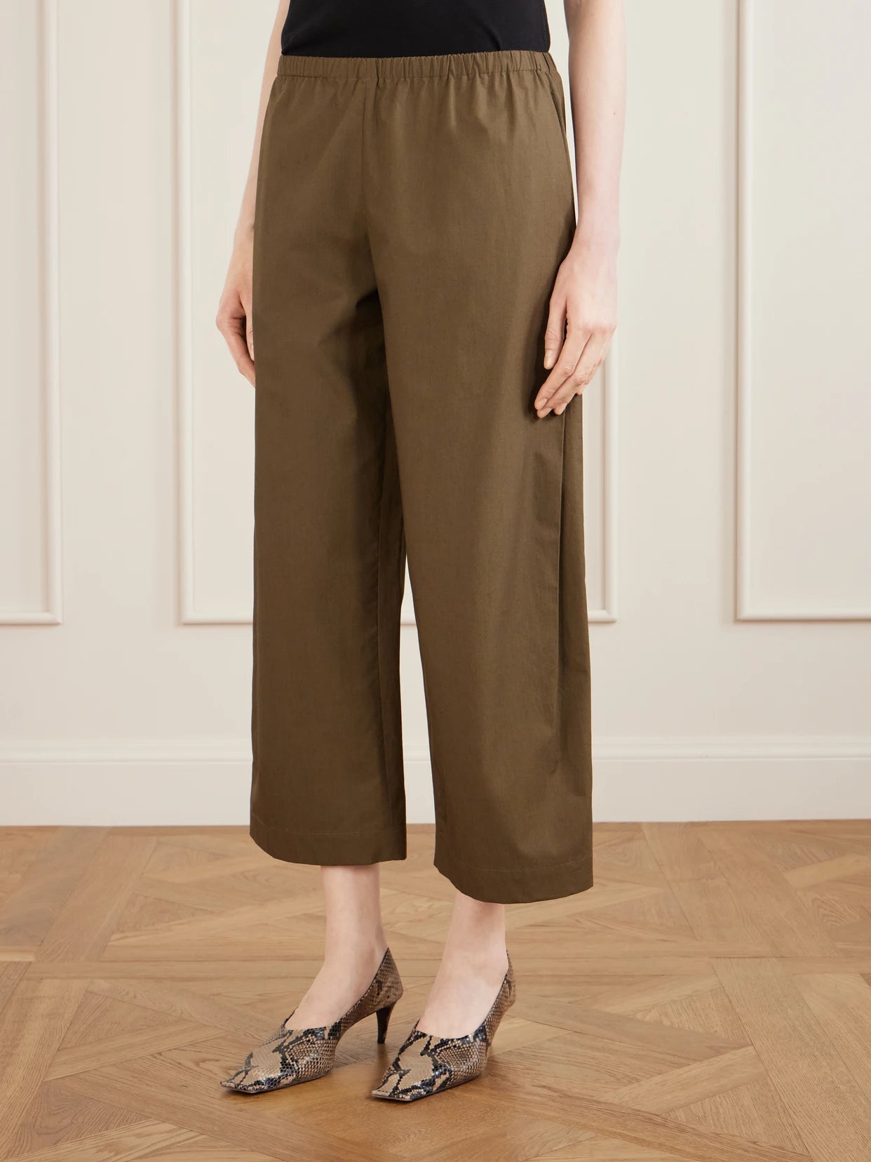 Roma Cotton-poplin Wide-leg Pants