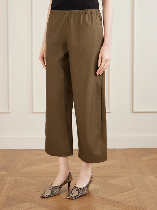 Roma Cotton-poplin Wide-leg Pants
