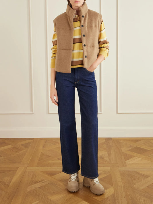 Image of Boots. Product name - Resile Trek Plush-trimmed Suede Ankle Boots in Brown colour by brand - Moncler