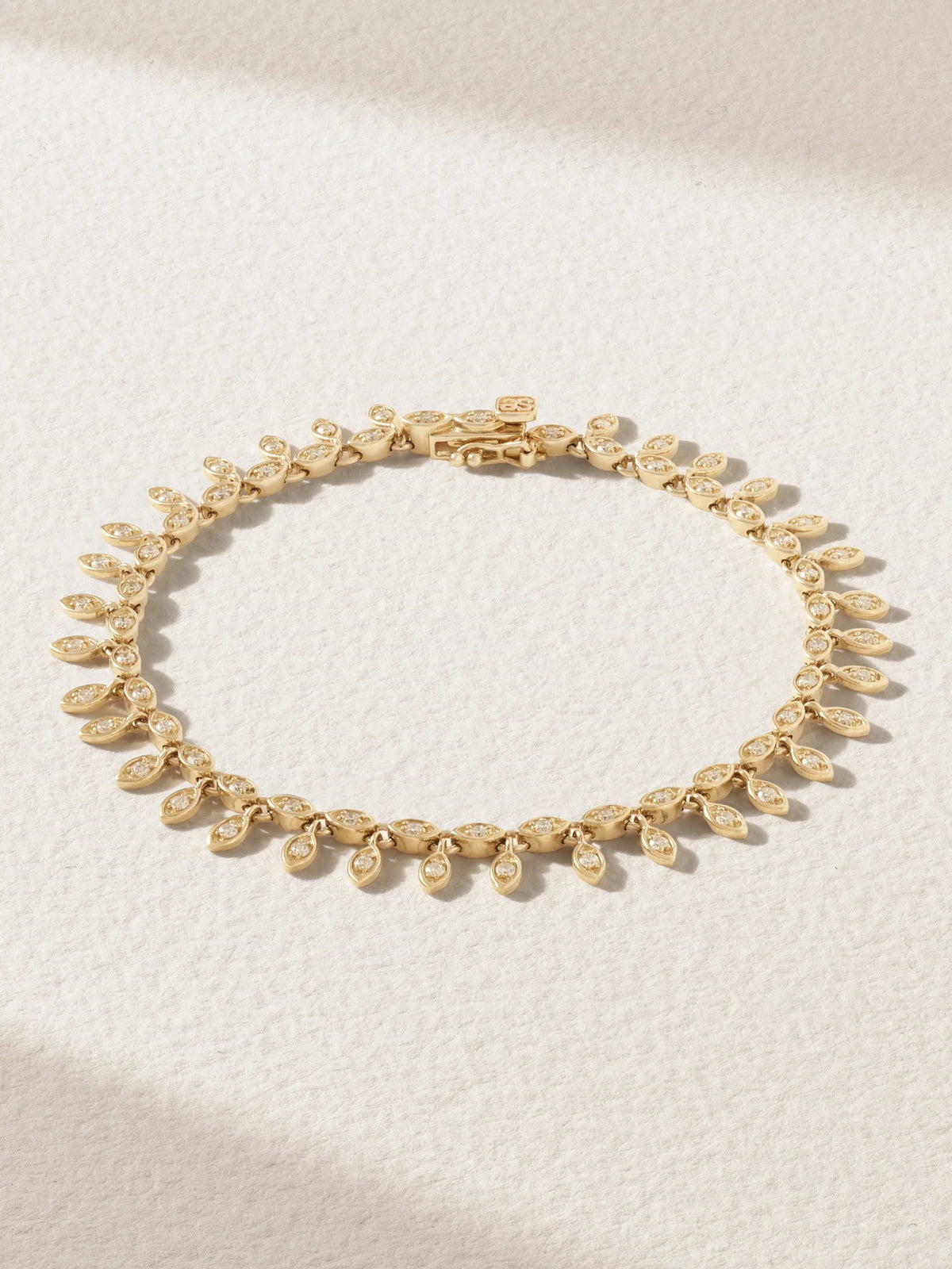 Marquis Eye Eternity Fringe 14-karat Gold Diamond Bracelet