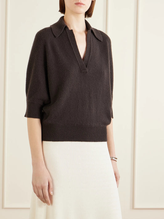 Vella Cashmere Polo Sweater