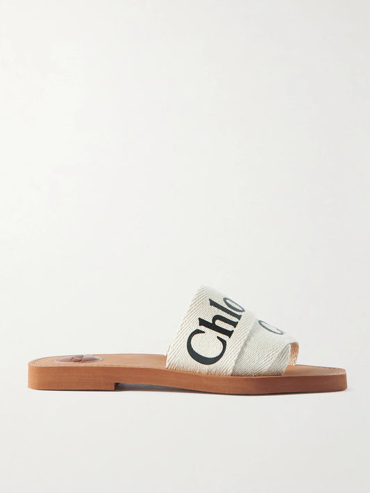 Woody Logo-print Canvas Slides
