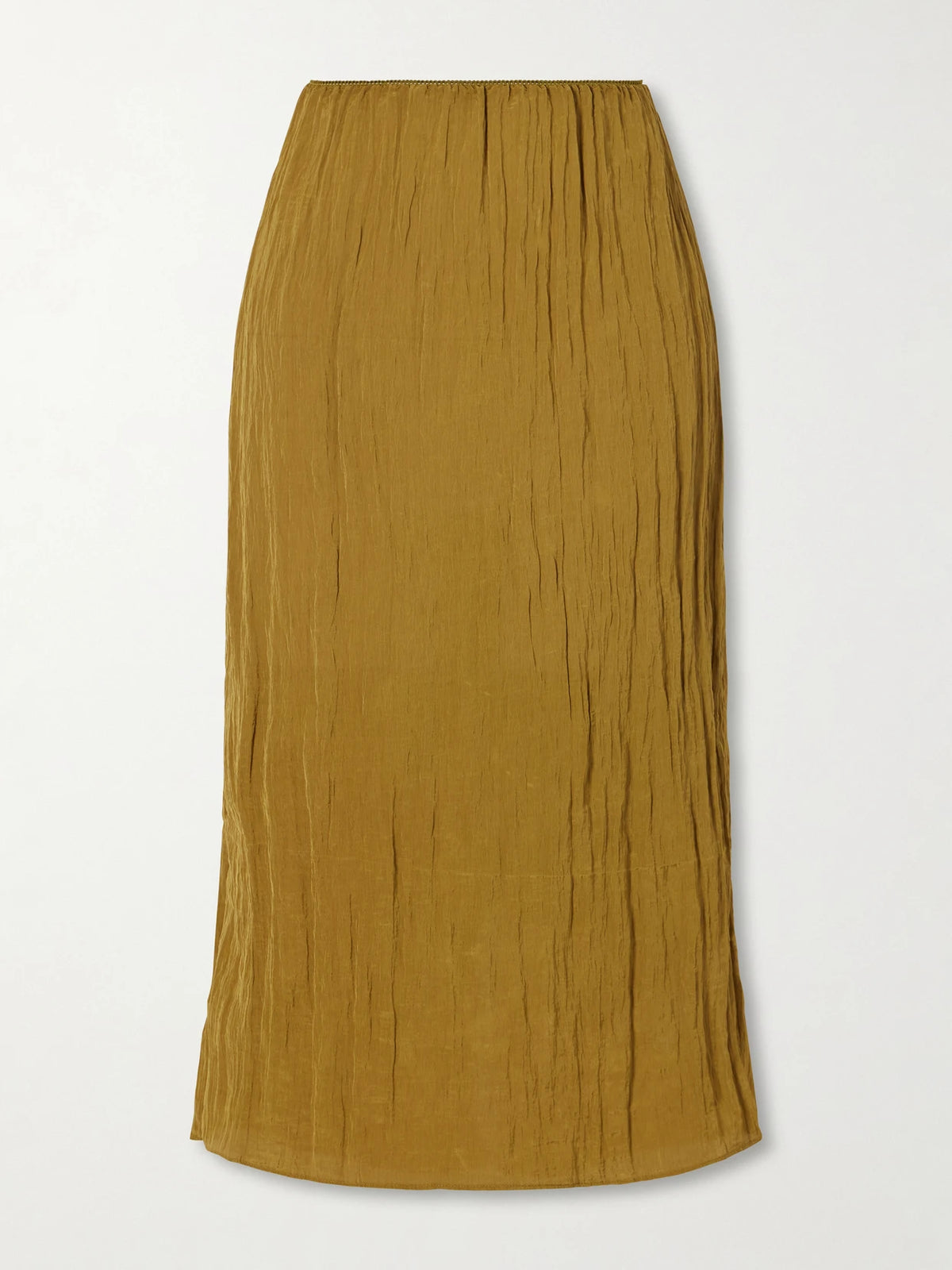 Tibi Crinkle Charmeuse Midi Skirt