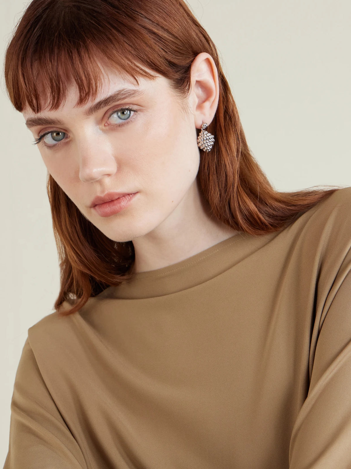 Image of Earrings. Product name - Rope Drop Earrings in Silver colour by brand - TOTEME