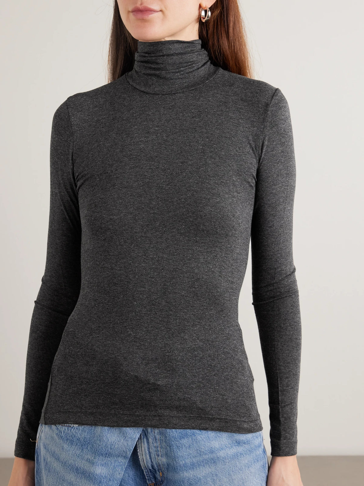 AGOLDE Pascale Stretch-jersey Turtleneck Top